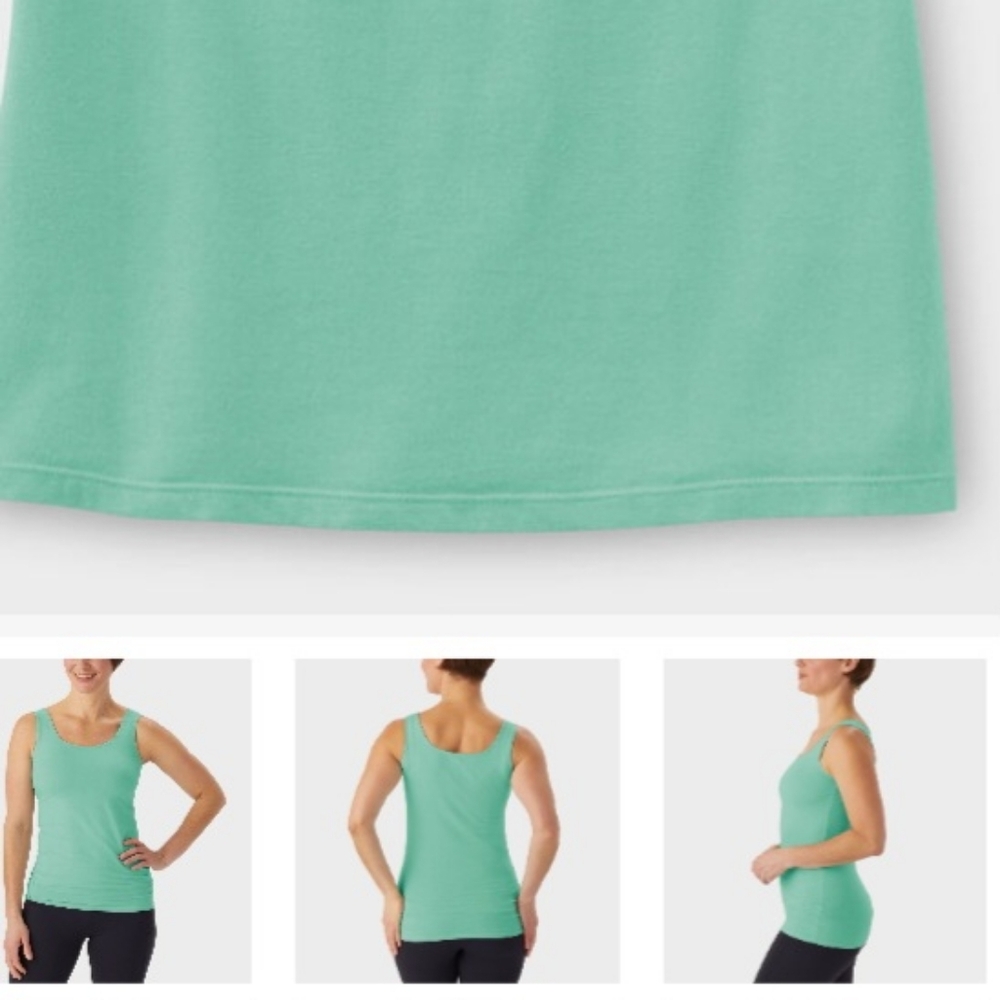 Duluth Trading Co No Yank Tank Aqua Sleeveless Shirt